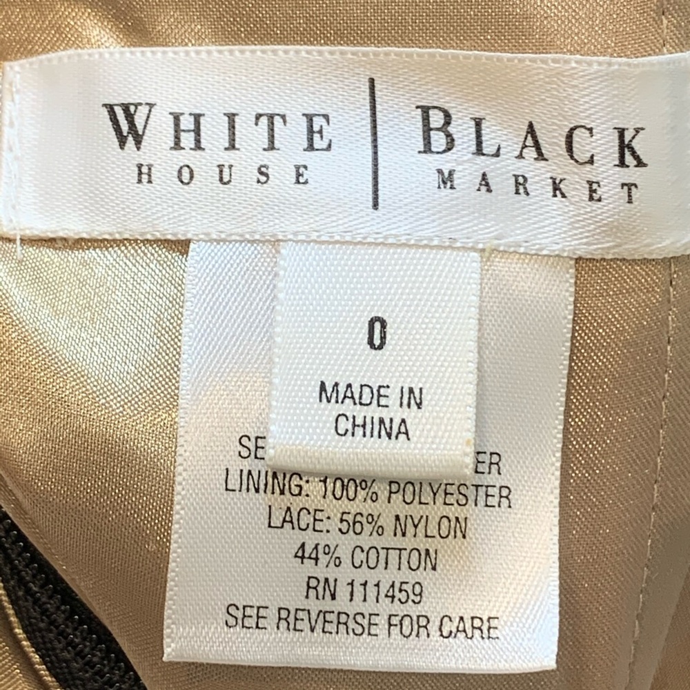 Strapless Black Lace Dress - Tan Satin Lining - Picture 7 of 9